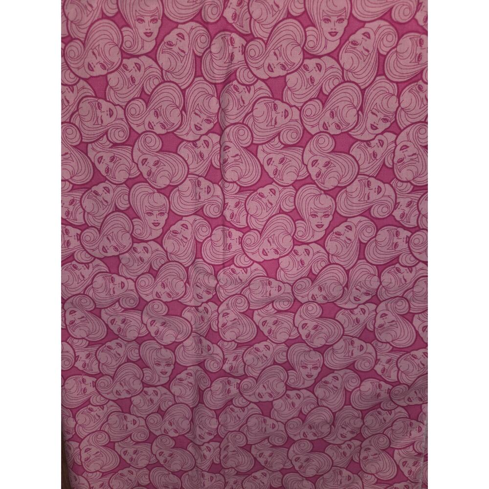 Cranston Pink Barbie Doll Head Fabric 30" X 42"